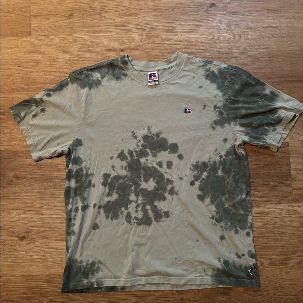Russell Athletic Men's Green Tie-Dye Shirt